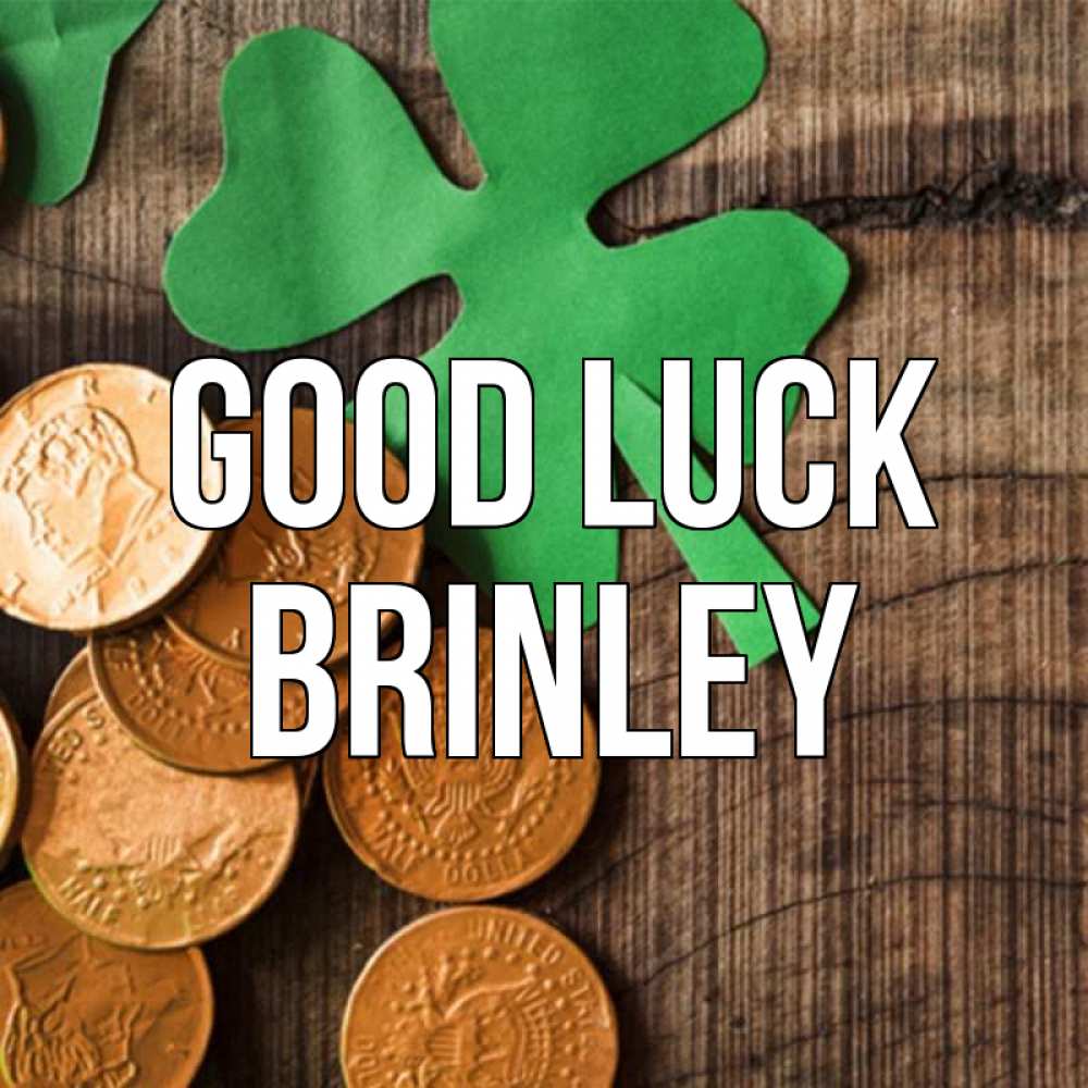 Greetings card с именем, Brinley Good luck деревянный фон Greetings with text for free download 