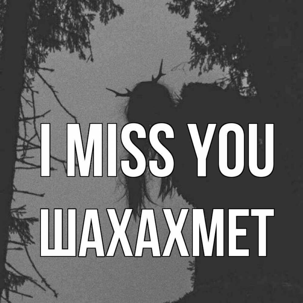 Greetings card с именем, ШАХАХМЕТ I miss you пугаю Greetings with text for free download 