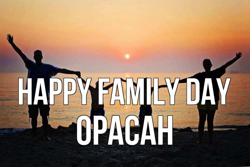 Greetings card с именем, ОРАСАН happy family day мама, папа, дети, дочка,сын, море, пляж, закат Greetings with text for free download 