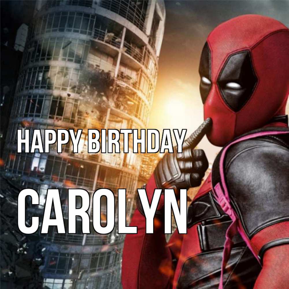 Greetings card с именем, Carolyn Happy Birthday с супергероями Greetings with text for free download 