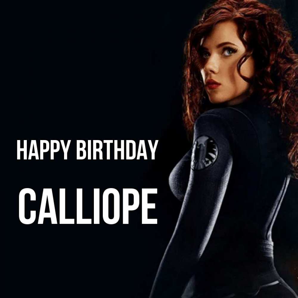 Greetings card с именем, Calliope Happy Birthday Марвел черная вдова Greetings with text for free download 