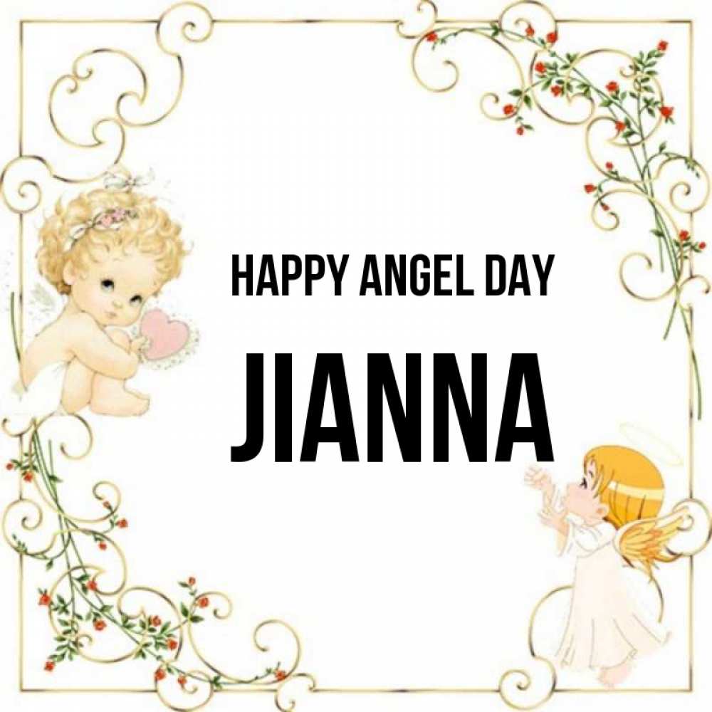 Greetings card с именем, Jianna happy angel day ангелы желают прекрасных именин Greetings with text for free download 
