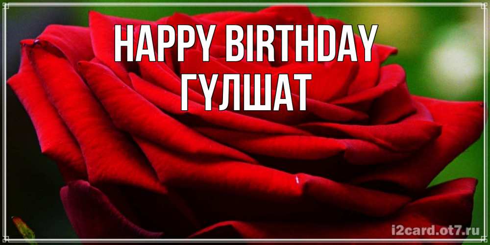 Greetings card с именем, ГҮЛШАТ Happy Birthday розочка очень красивая Greetings with text for free download 