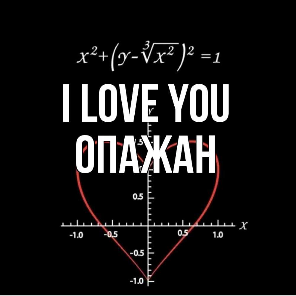 Greetings card с именем, ОПАЖАН I love you сердечная формула Greetings with text for free download 