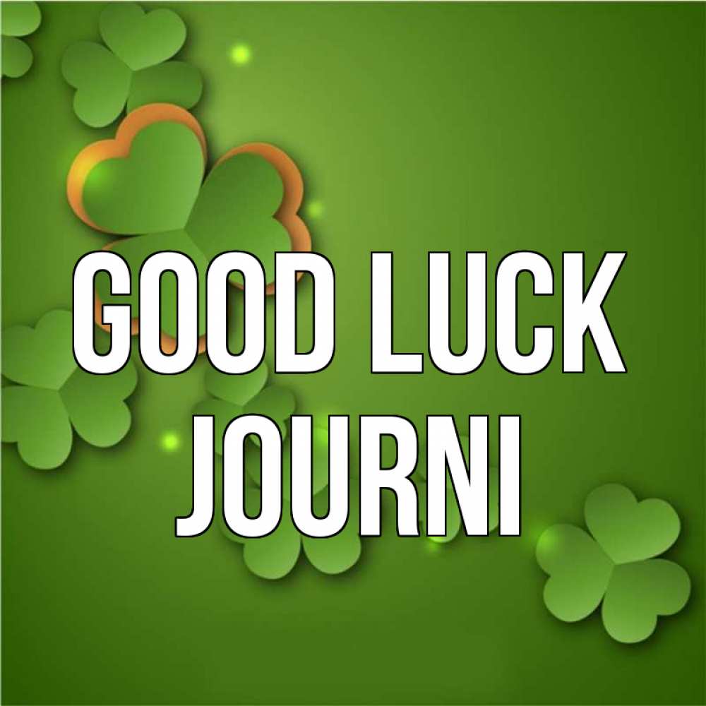Greetings card с именем, Journi Good luck много трехлистных листочков клевера Greetings with text for free download 