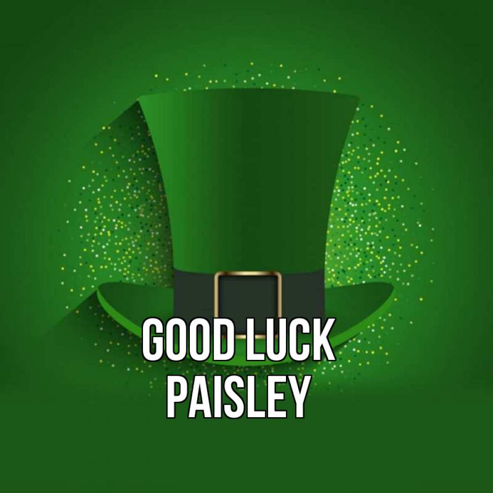 Greetings card с именем, Paisley Good luck фокусник Greetings with text for free download 