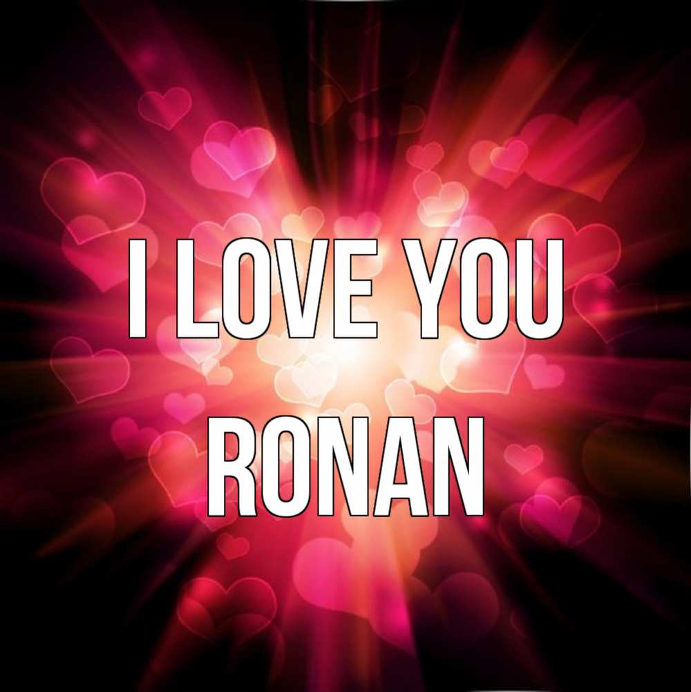 Greetings card с именем, Ronan I love you рамочка 1 Greetings with text for free download 
