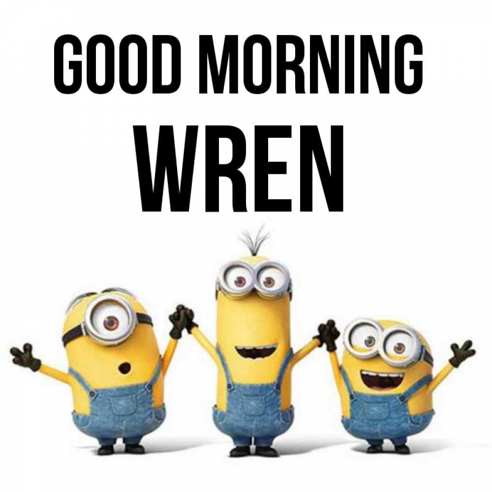 Greetings card с именем, Wren Good morning бодренького утра Greetings with text for free download 
