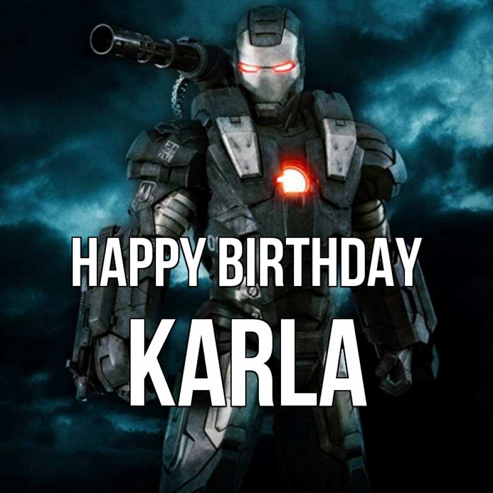 Greetings card с именем, Karla Happy Birthday марвел супергерой в новом костюме Greetings with text for free download 