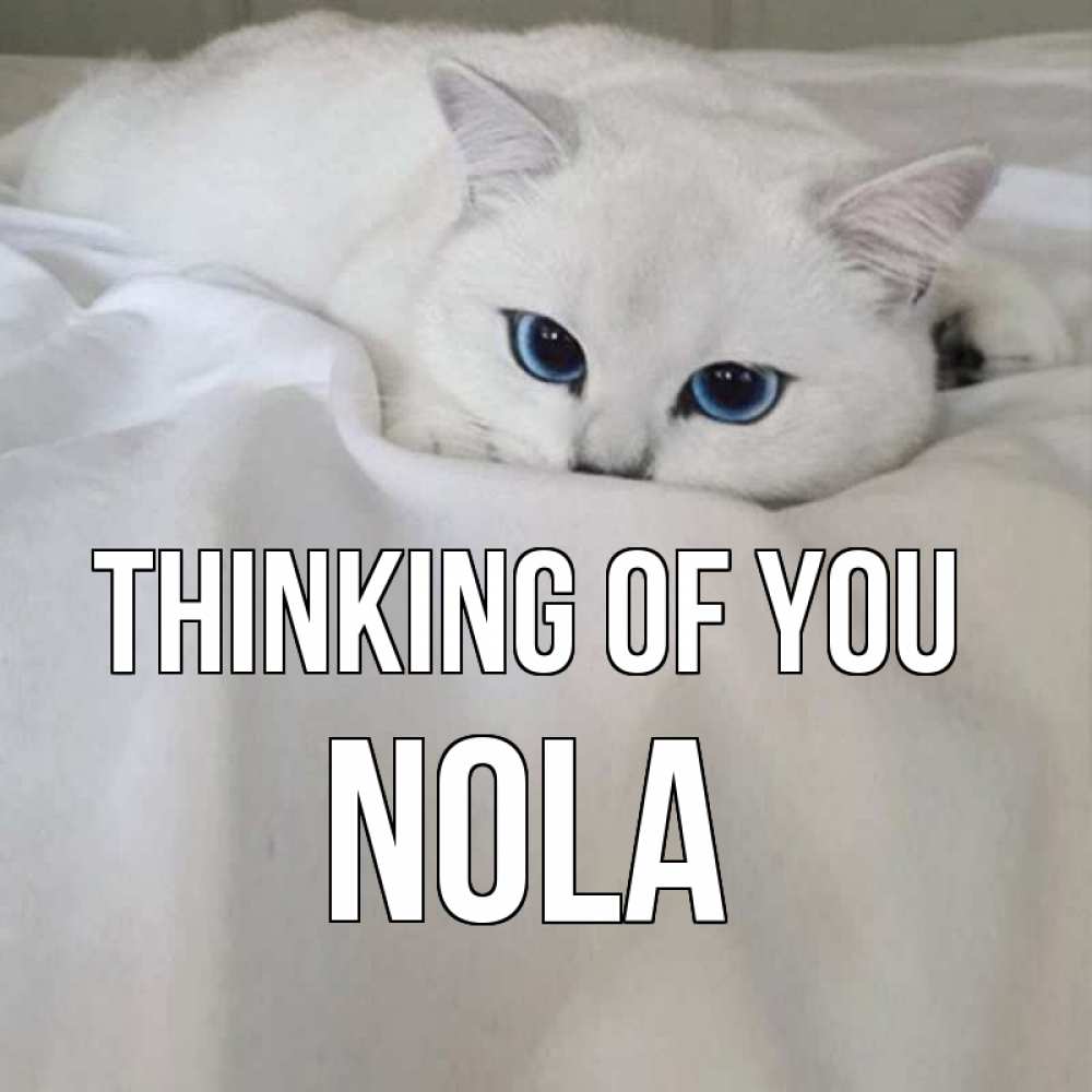 Greetings card с именем, Nola Thinking of you я очень по тебе скучаю и тоскую Greetings with text for free download 