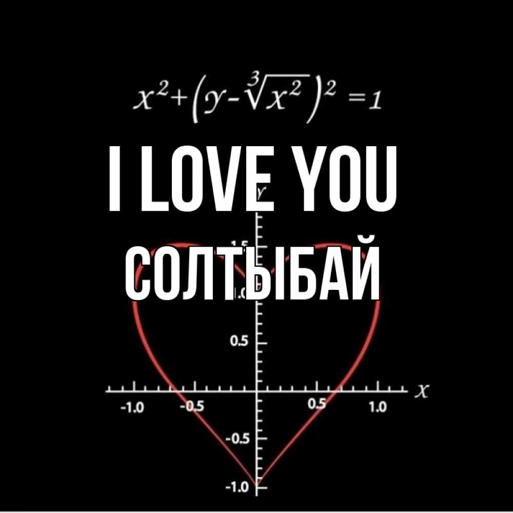 Greetings card с именем, СОЛТЫБАЙ I love you сердечная формула Greetings with text for free download 