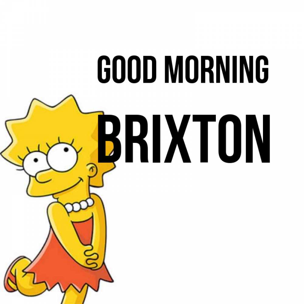 Greetings card с именем, Brixton Good morning в платье и ожерелье Greetings with text for free download 