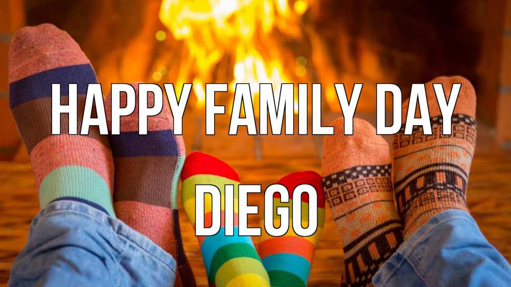Greetings card с именем, Diego happy family day с днем семьи Greetings with text for free download 