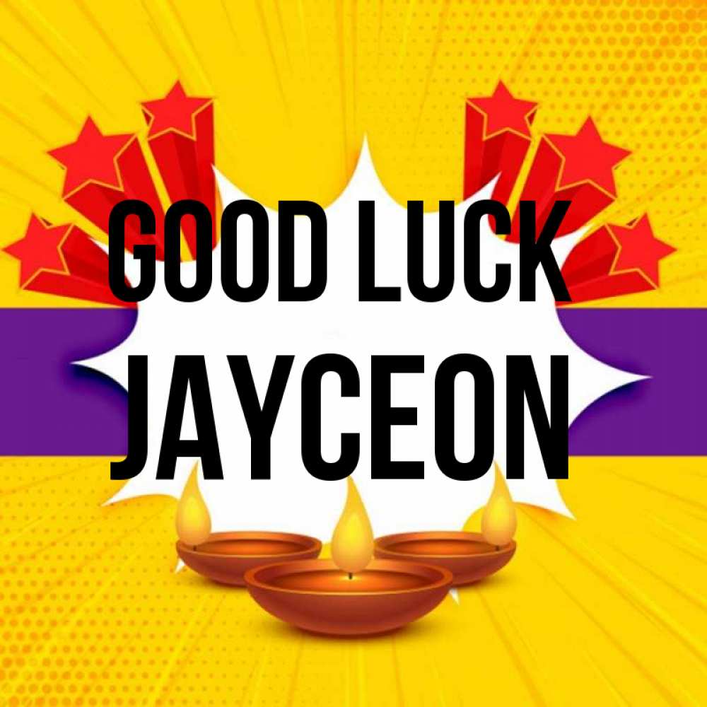 Greetings card с именем, Jayceon Good luck векторное изображение Greetings with text for free download 