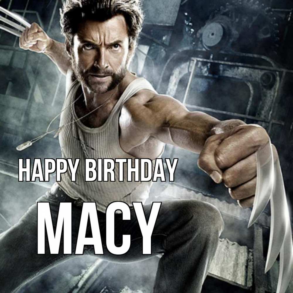 Greetings card с именем, Macy Happy Birthday супергерой в ярости Greetings with text for free download 