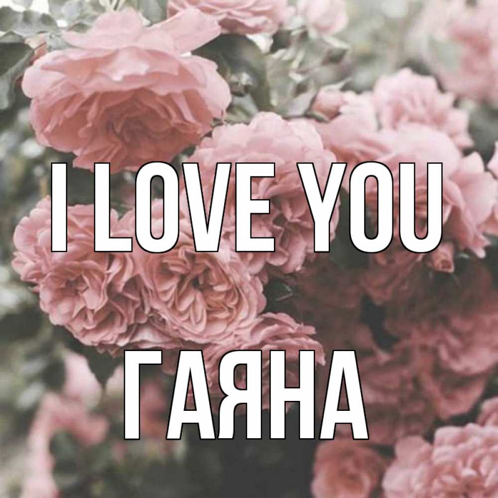 Greetings card с именем, ГАЯНА I love you розы 3 Greetings with text for free download 