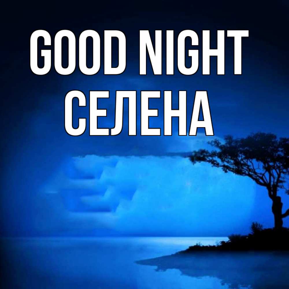 Greetings card с именем, Селена Good night ночное побережье Greetings with text for free download 