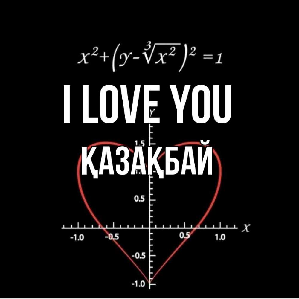 Greetings card с именем, Қазақбай I love you сердечная формула Greetings with text for free download 