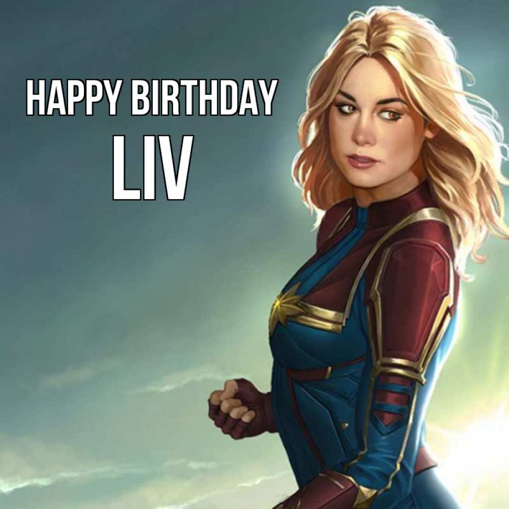 Greetings card с именем, Liv Happy Birthday холод жара Greetings with text for free download 