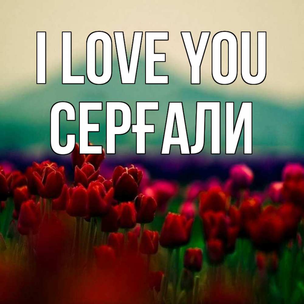 Greetings card с именем, СЕРҒАЛИ I love you тюльпаны 4 Greetings with text for free download 