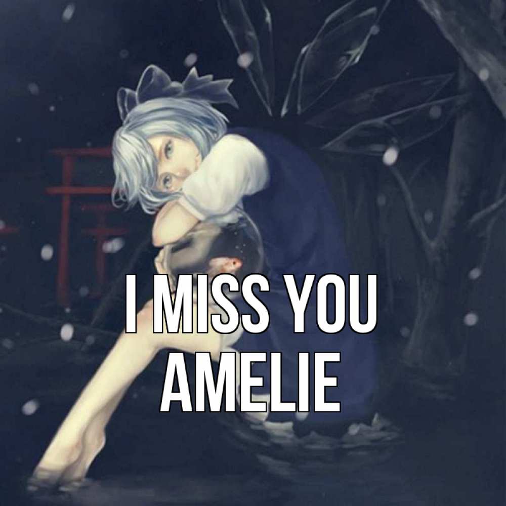 Greetings card с именем, Amelie I miss you рыбка в аквариуме Greetings with text for free download 