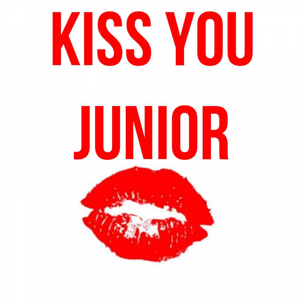 Greetings card с именем, Junior Kiss you помада и губы Greetings with text for free download 