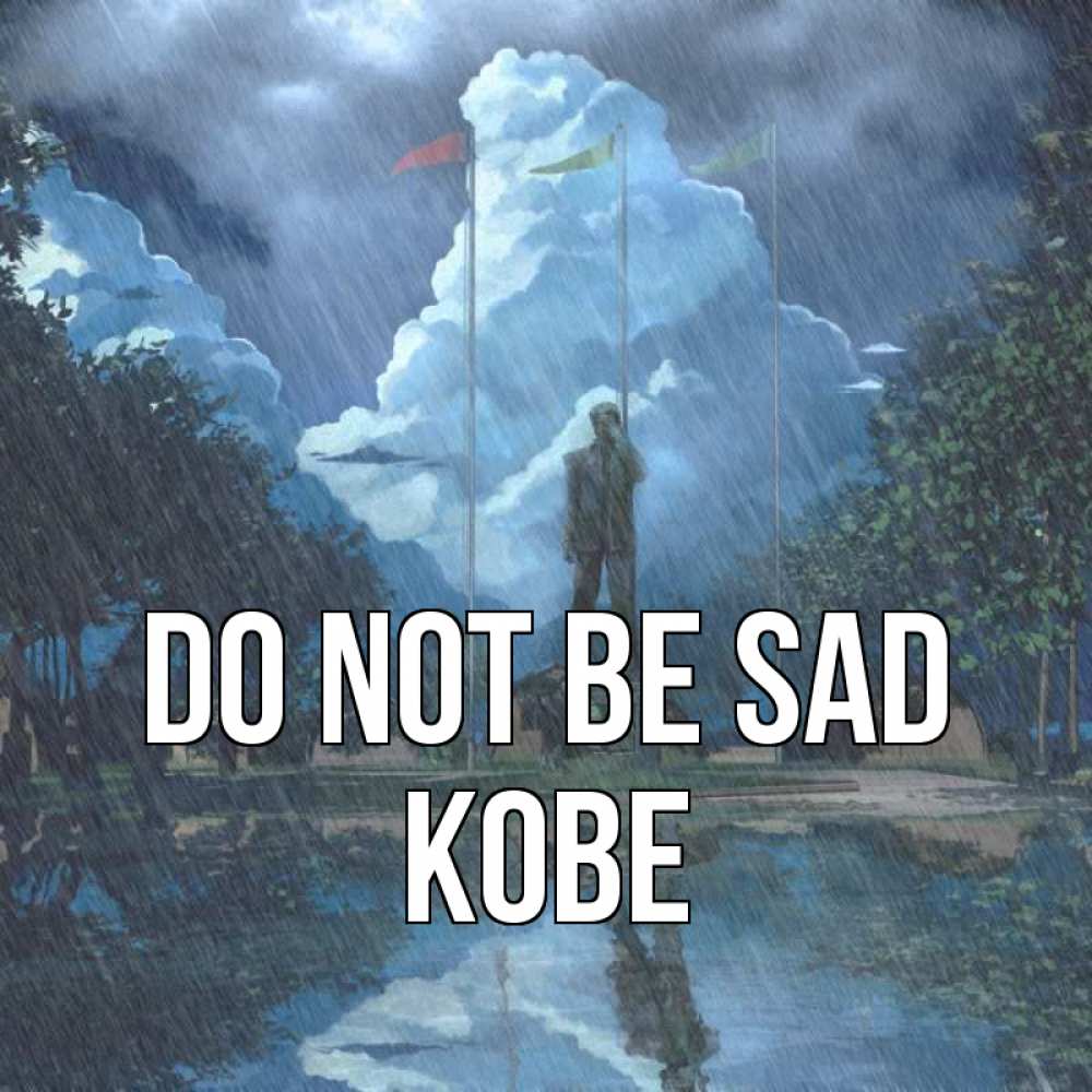 Greetings card с именем, Kobe Do not be sad небо и флаги Greetings with text for free download 