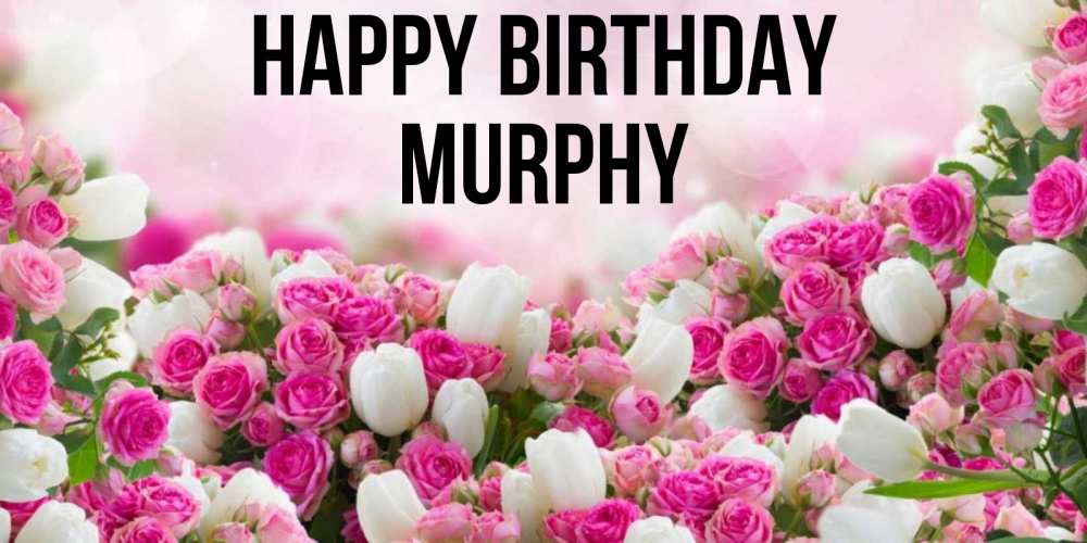 Greetings card с именем, Murphy Happy Birthday открытка с разными розами Greetings with text for free download 