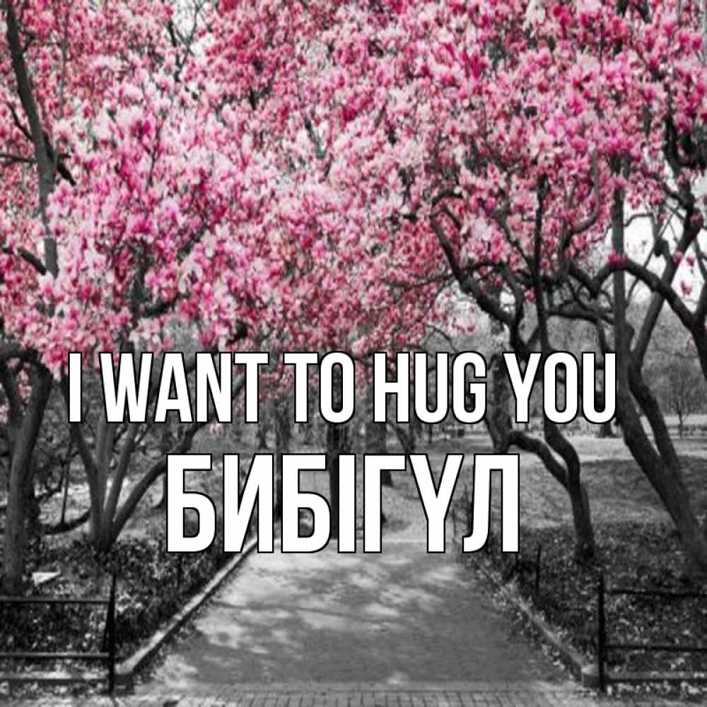 Greetings card с именем, БИБІГҮЛ I want to hug you обработанное фото Greetings with text for free download 