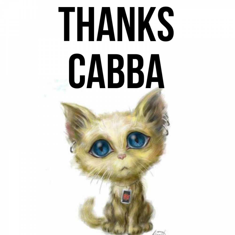 Greetings card с именем, Савва Thanks рисованный кот благодарит вас Greetings with text for free download 