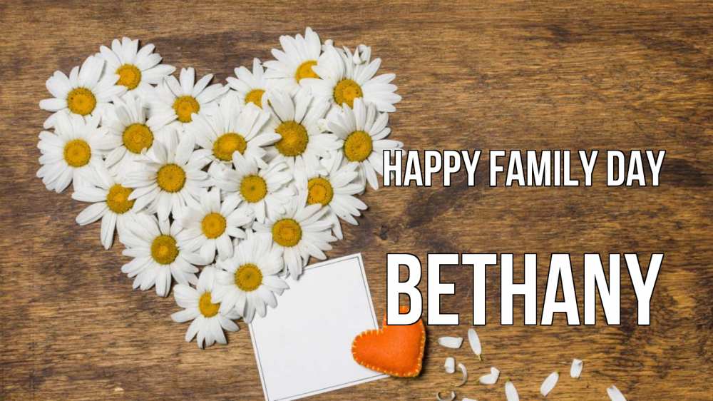 Greetings card с именем, Bethany happy family day с днем семьи Greetings with text for free download 