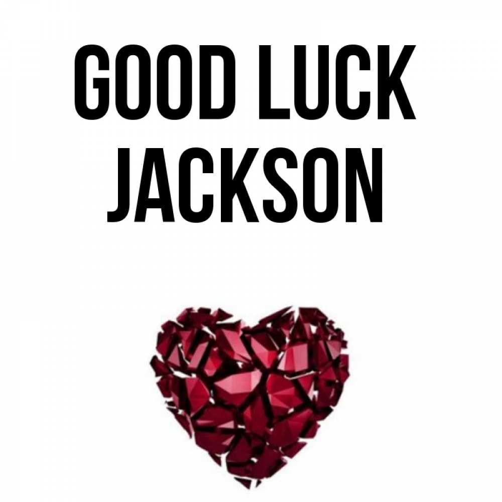 Greetings card с именем, Jackson Good luck бордовое из кристаллов  1 Greetings with text for free download 