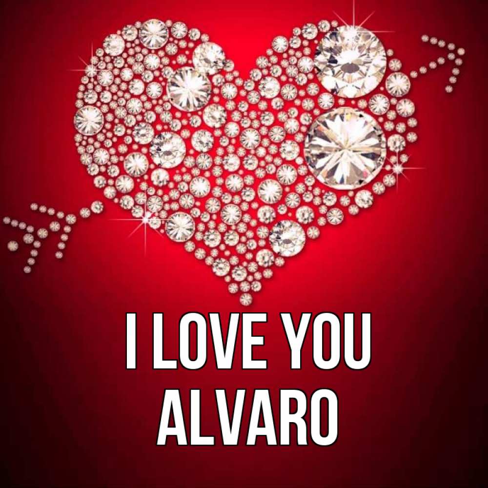 Greetings card с именем, Alvaro I love you стрела купидона Greetings with text for free download 
