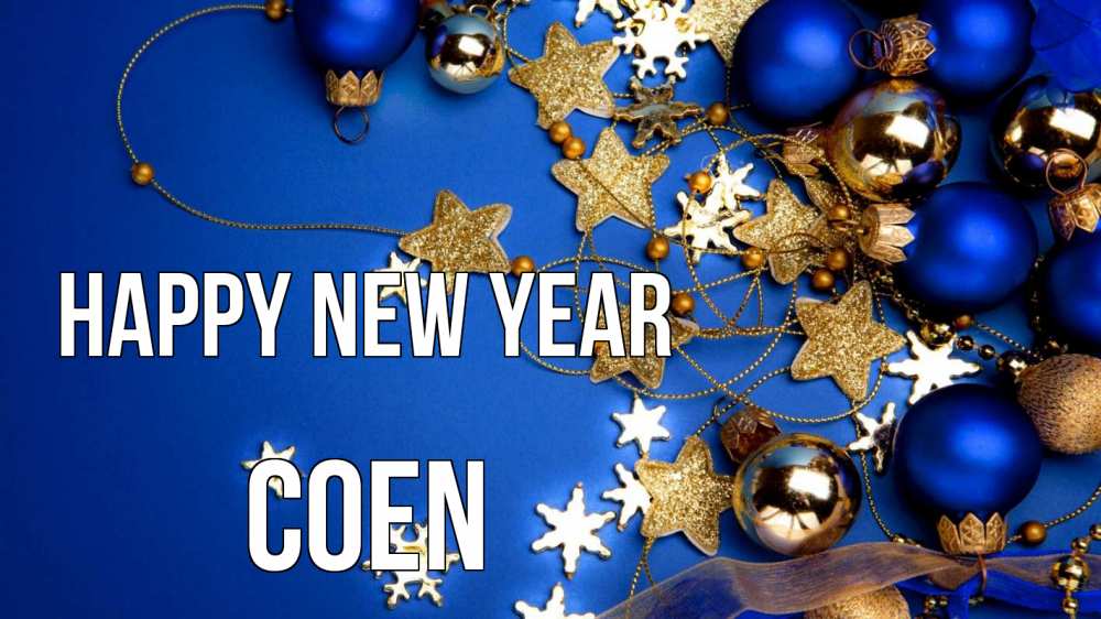 Greetings card с именем, Coen Happy New Year ёлочные украшения Greetings with text for free download 