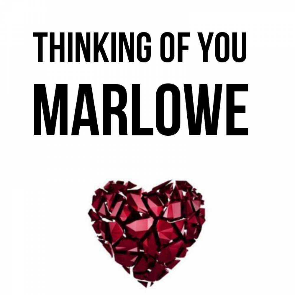Greetings card с именем, Marlowe Thinking of you рубиновое 1 Greetings with text for free download 
