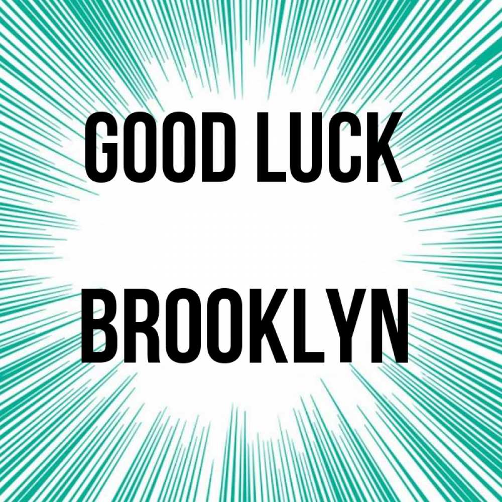 Greetings card с именем, Brooklyn Good luck на удачу Greetings with text for free download 