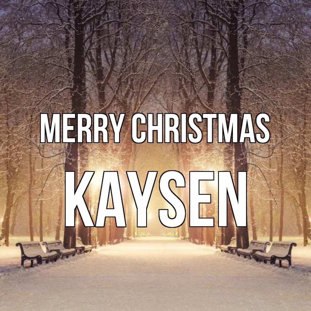 Greetings card с именем, Kaysen Merry Christmas зима, парк, фонарь, лес Greetings with text for free download 