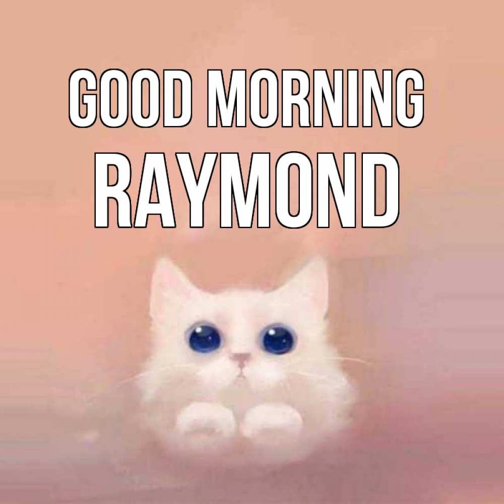 Greetings card с именем, Raymond Good morning на розовом фоне Greetings with text for free download 