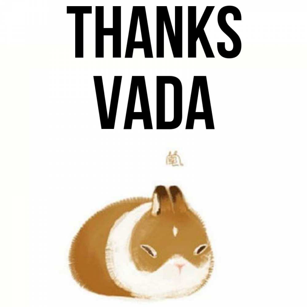 Greetings card с именем, Vada Thanks коричнево белый домашний питомец Greetings with text for free download 