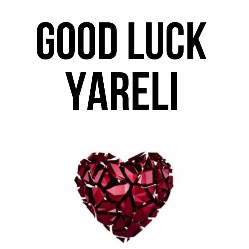 Greetings card с именем, Yareli Good luck бордовое из кристаллов  1 Greetings with text for free download 