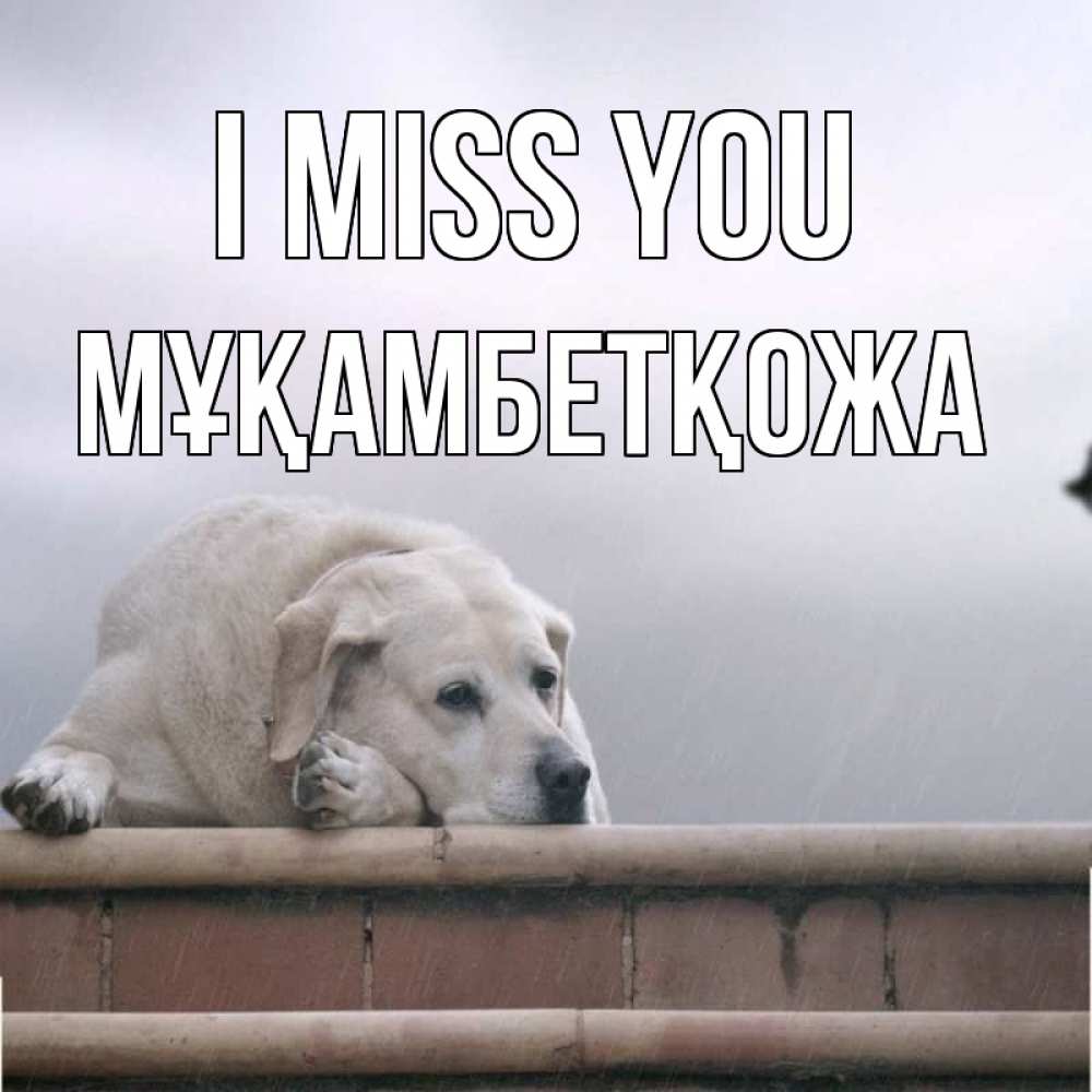 Greetings card с именем, Мұқамбетқожа I miss you ждет Greetings with text for free download 