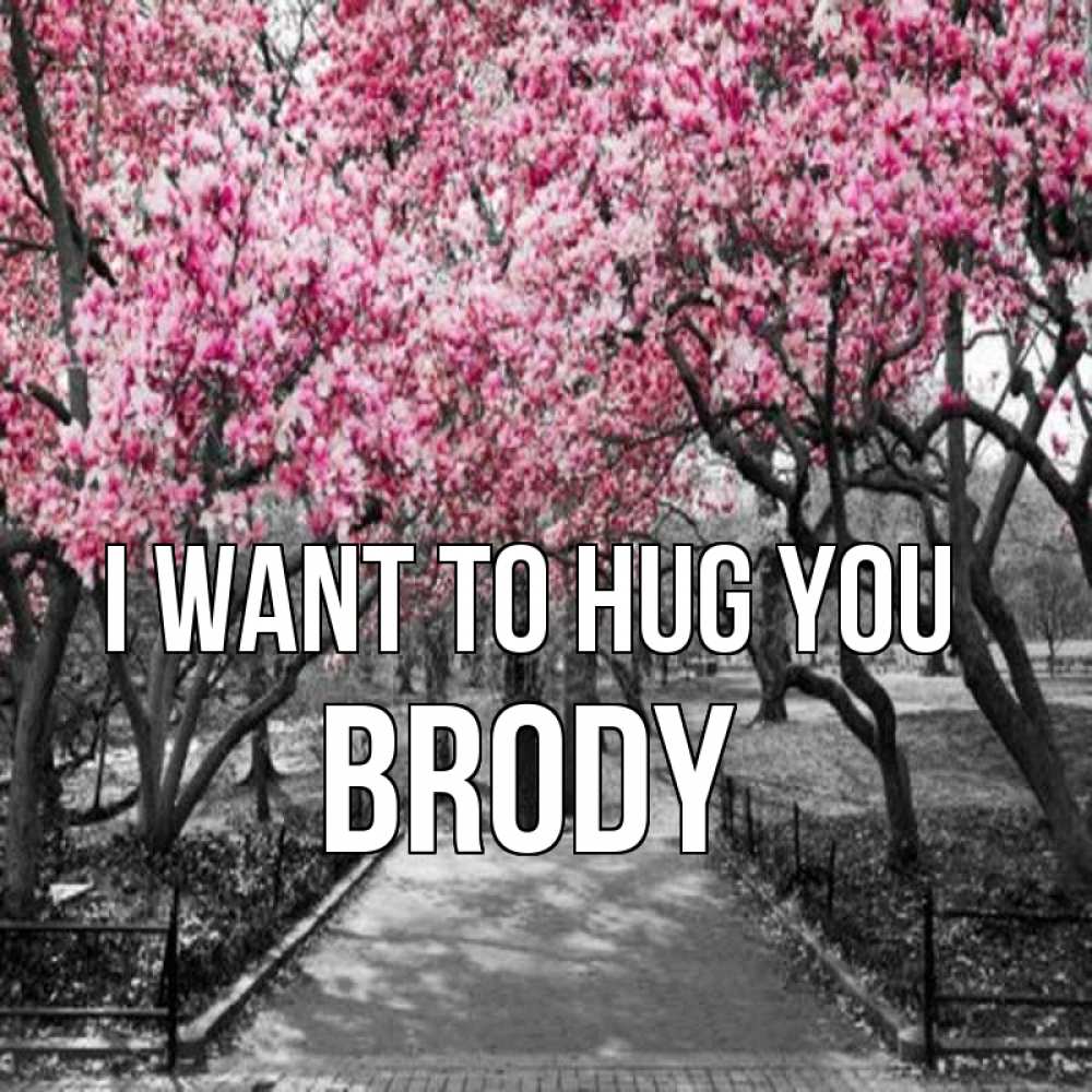 Greetings card с именем, Brody I want to hug you обработанное фото Greetings with text for free download 