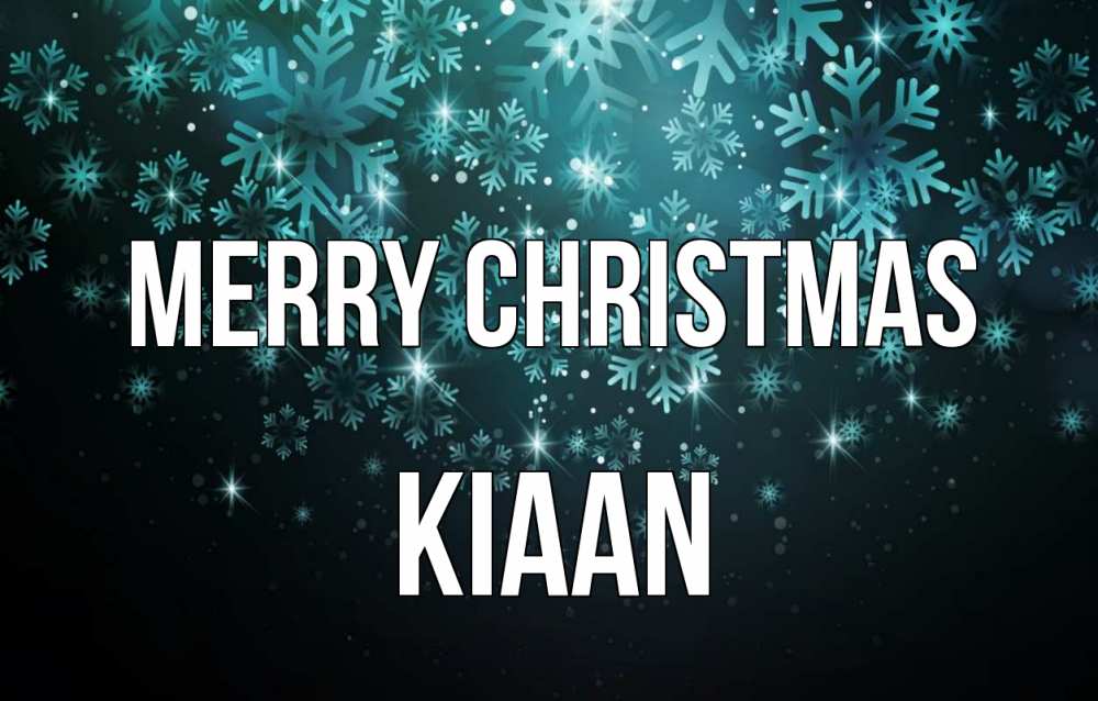 Greetings card с именем, Kiaan Merry Christmas Снежинки Greetings with text for free download 