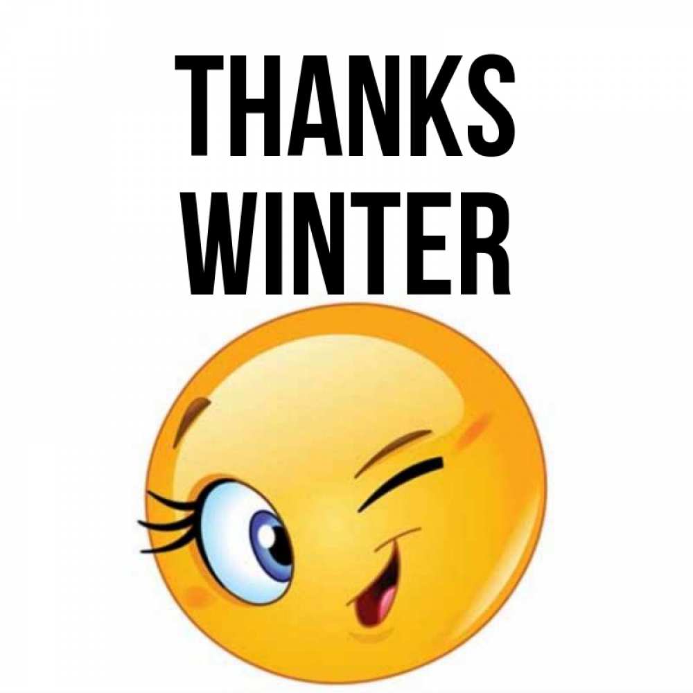 Greetings card с именем, Winter Thanks открытка с подмигивающим смайлом Greetings with text for free download 