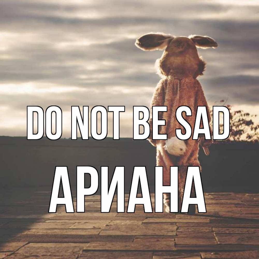 Greetings card с именем, Ариана Do not be sad со спины Greetings with text for free download 