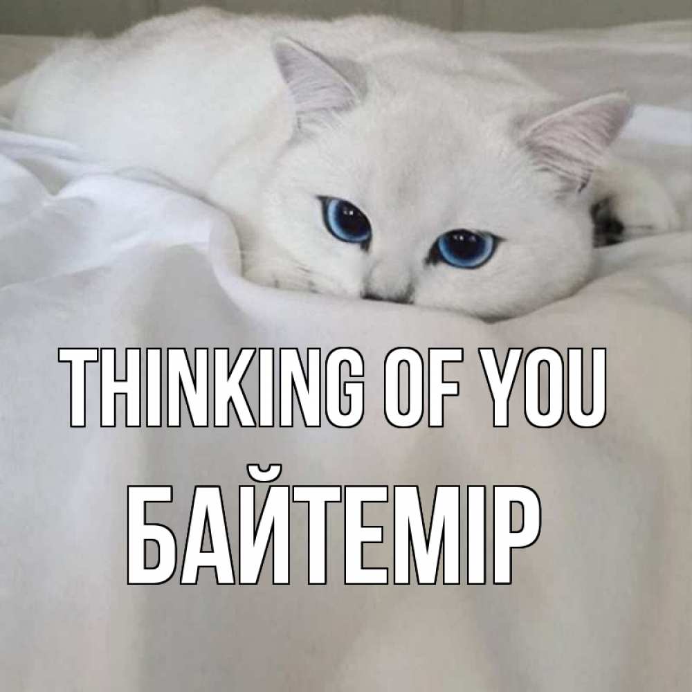 Greetings card с именем, Байтемір Thinking of you я очень по тебе скучаю и тоскую Greetings with text for free download 