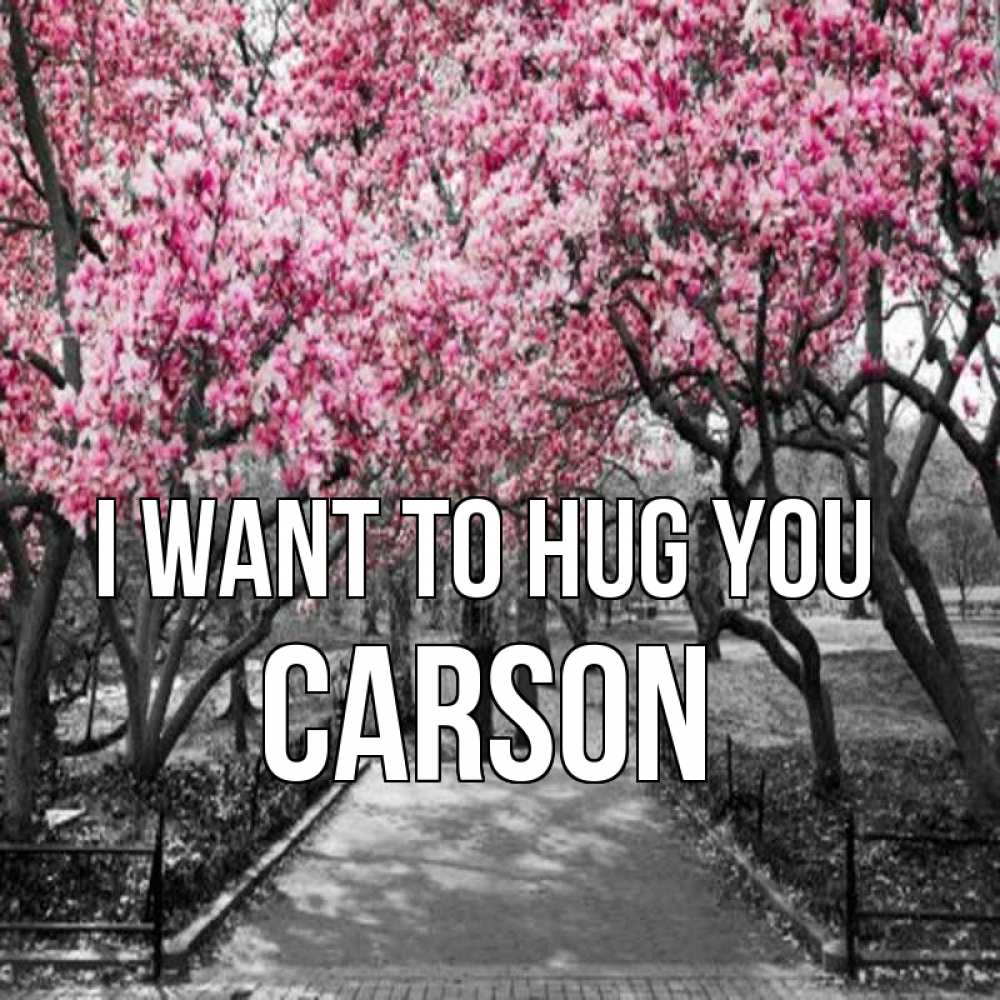 Greetings card с именем, Carson I want to hug you обработанное фото Greetings with text for free download 
