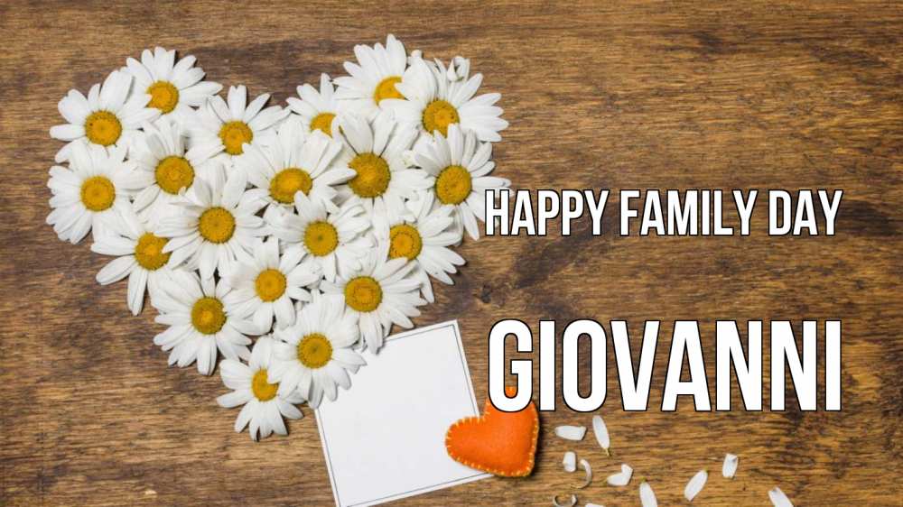 Greetings card с именем, Giovanni happy family day с днем семьи Greetings with text for free download 