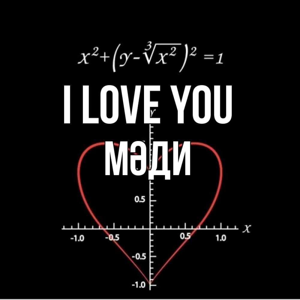 Greetings card с именем, МӘДИ I love you сердечная формула Greetings with text for free download 