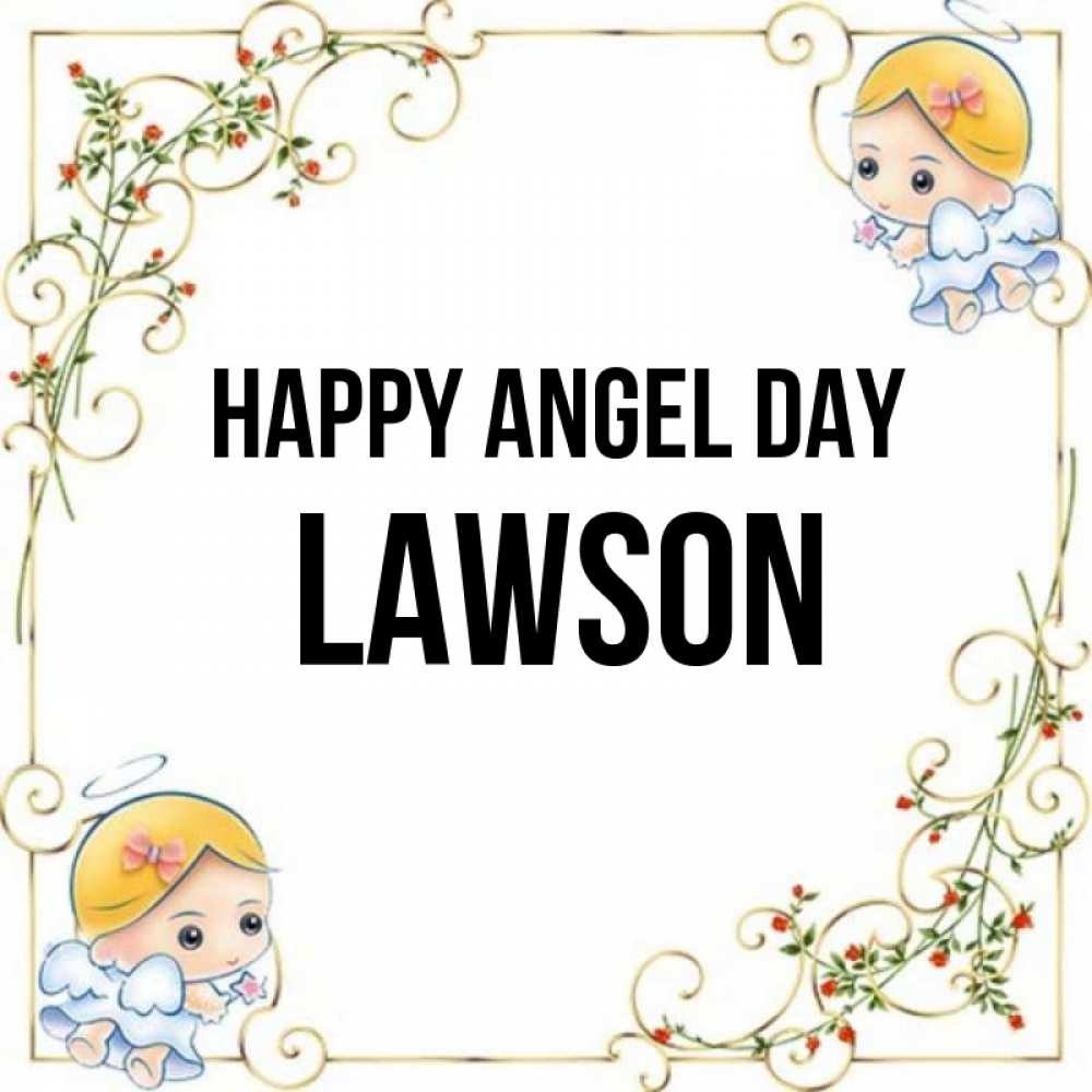Greetings card с именем, Lawson happy angel day девочки ангелы Greetings with text for free download 